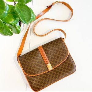CELINE PARIS - Monogram Leather Crossbody Bag- Vintage Luxury - Authentic